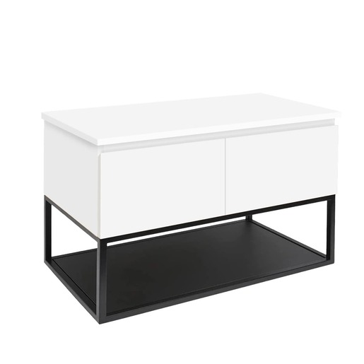 Koupelnová skříňka s krycí deskou SAT B-Way 119x57x45 cm bílá lesk BWAY120WDESK SAT