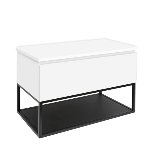 Koupelnová skříňka s krycí deskou SAT B-Way 99x57x45 cm bílá lesk BWAY100WDESK SAT