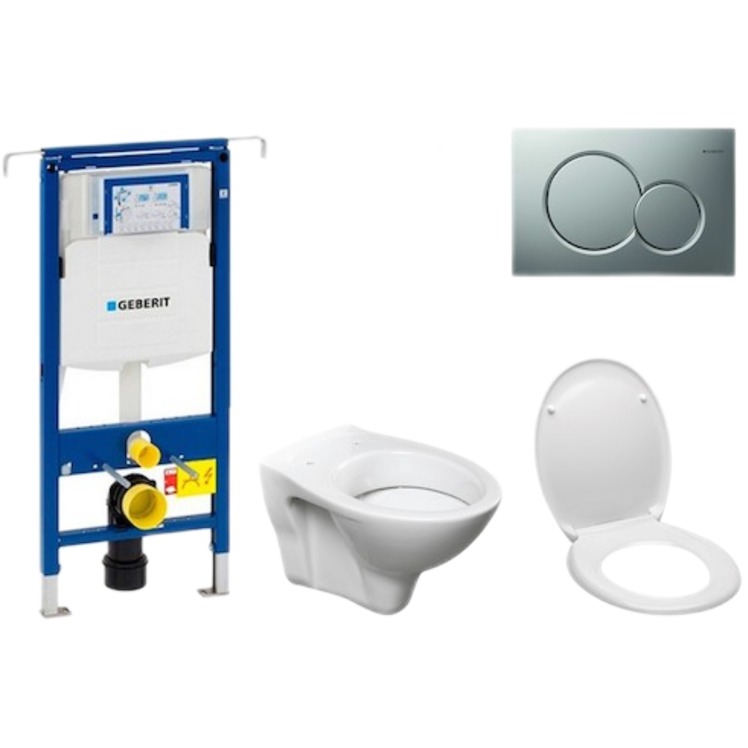 Cenově zvýhodněný závěsný WC set Geberit do lehkých stěn / předstěnová montáž+ WC S-Line S-line Pro 111.355.00.5ND3 S-Line